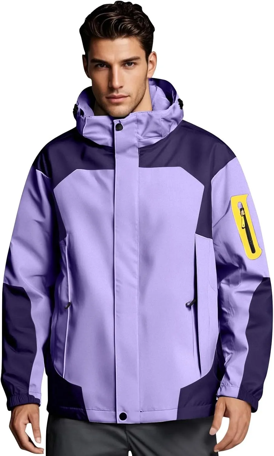 Mens Rain Jacket Lightweight Waterproof Rain Coats Poncho Sun Protective Outdoor Jacket with Hooded