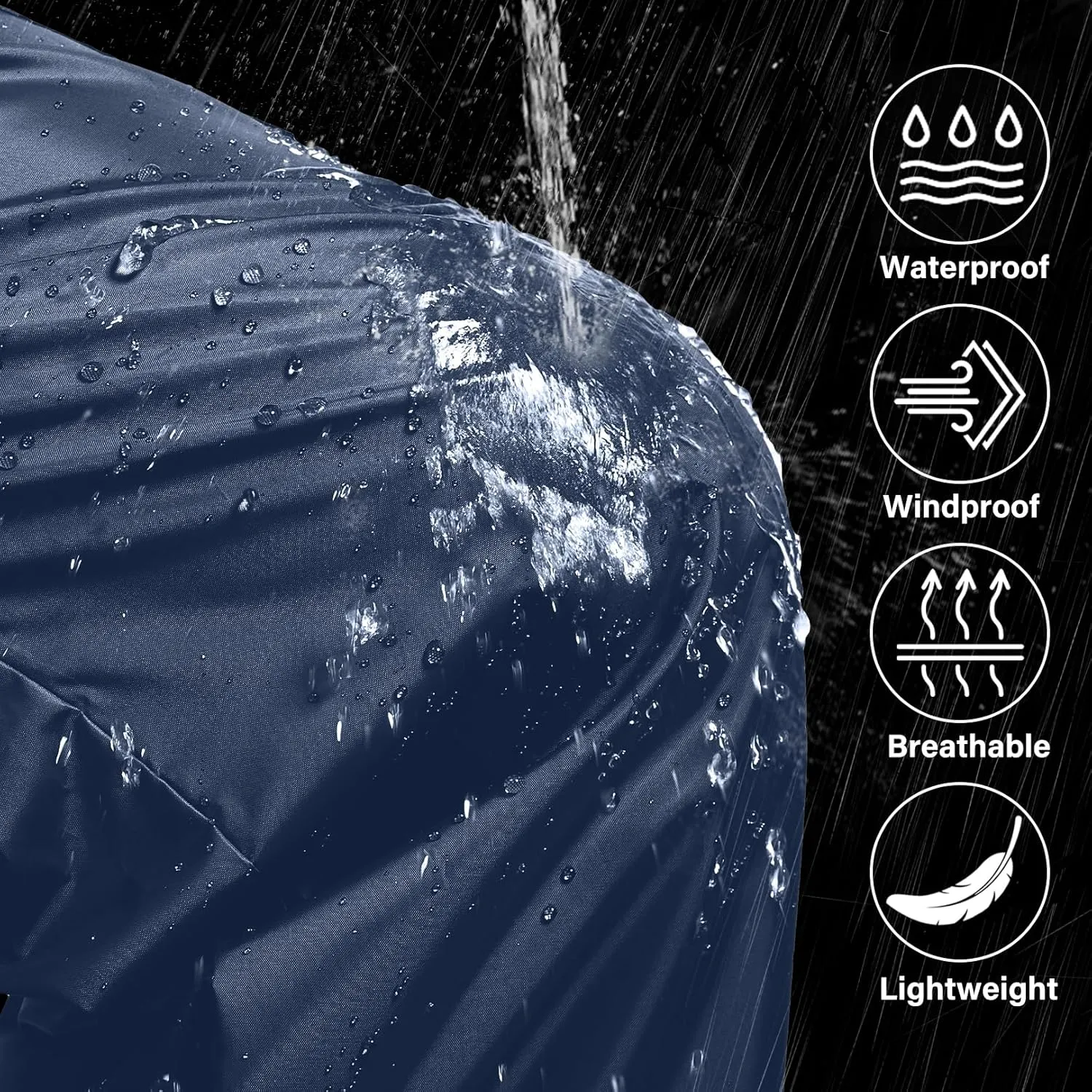 Men's Rain Pants Waterproof Over Pants with Zipper Pocket, Wind Proof Outdoor Cloth for Hiking, Fishing, Golf