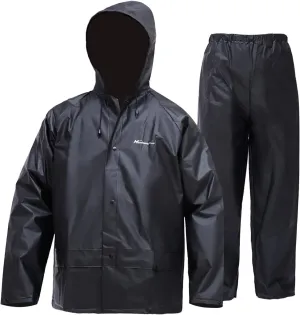 Men's Rain Suit Waterproof Rain Work Gear Ultra-Lite Rain Jacket and Pants Rainwear