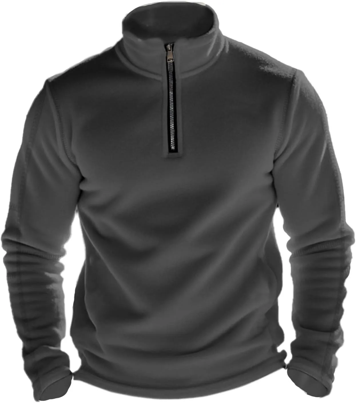 Men's Sherpa Lined Quarter Zip Sweatshirt Fleece Long Sleeve Heavyweight Pullover Tops Winter Turtleneck Warm Shirts