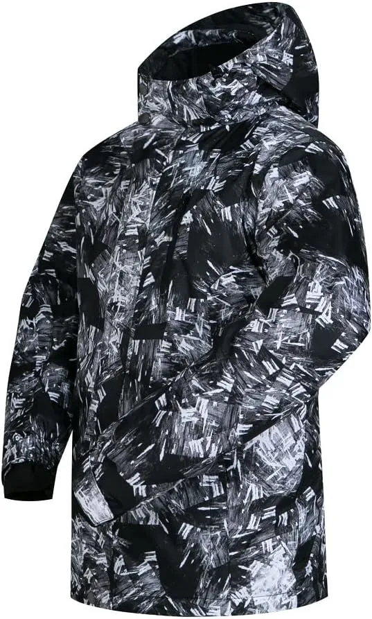 Mens Ski Jacket and Pants Set Ski Suit Winter Waterproof Windproof Hooded Snow Coat 2 Pieces Snowboarding Snowsuits