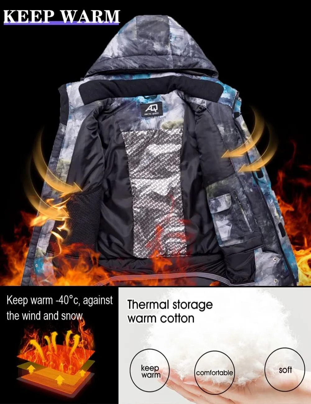 Mens Ski Jacket and Pants Set Waterproof Snow Suit Mountain Windproof Snowboard Jacket Winter Outdoor Ski Suit