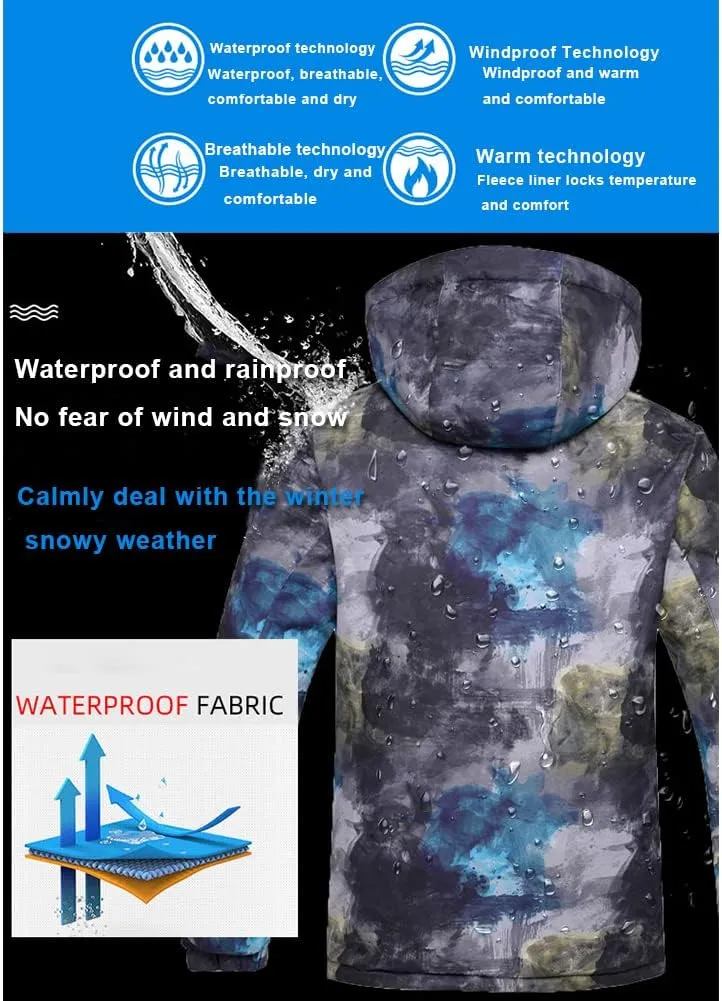 Mens Ski Jacket and Pants Set Waterproof Snow Suit Mountain Windproof Snowboard Jacket Winter Outdoor Ski Suit
