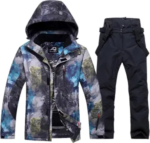Mens Ski Jacket and Pants Set Waterproof Snow Suit Mountain Windproof Snowboard Jacket Winter Outdoor Ski Suit