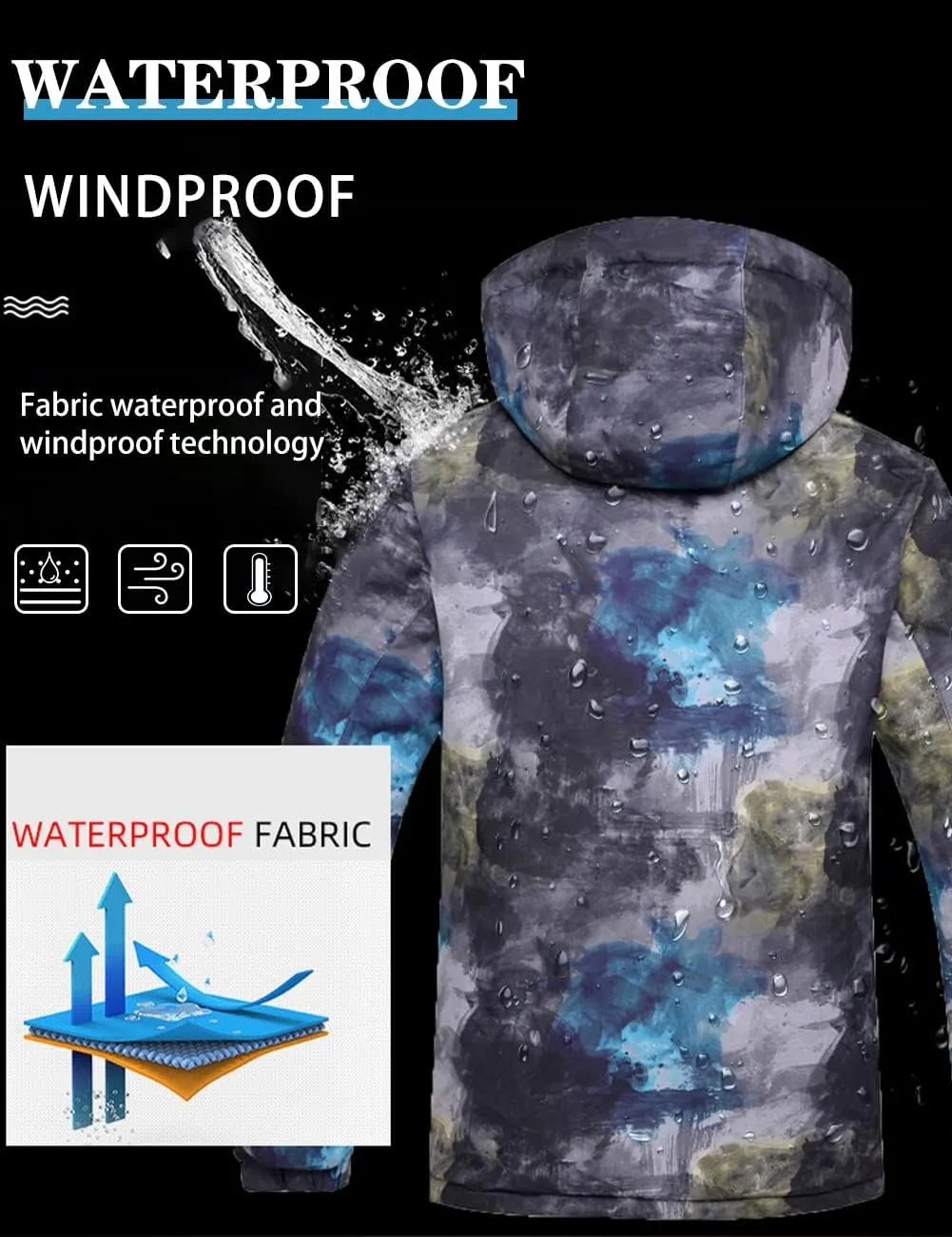 Mens Ski Jacket and Pants Set Waterproof Snow Suit Mountain Windproof Snowboard Jacket Winter Outdoor Ski Suit