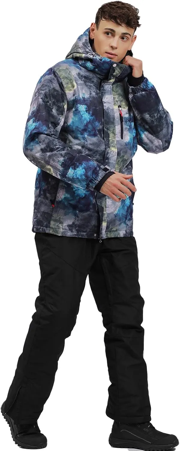 Mens Ski Jacket and Pants Set Waterproof Snow Suit Mountain Windproof Snowboard Jacket Winter Outdoor Ski Suit