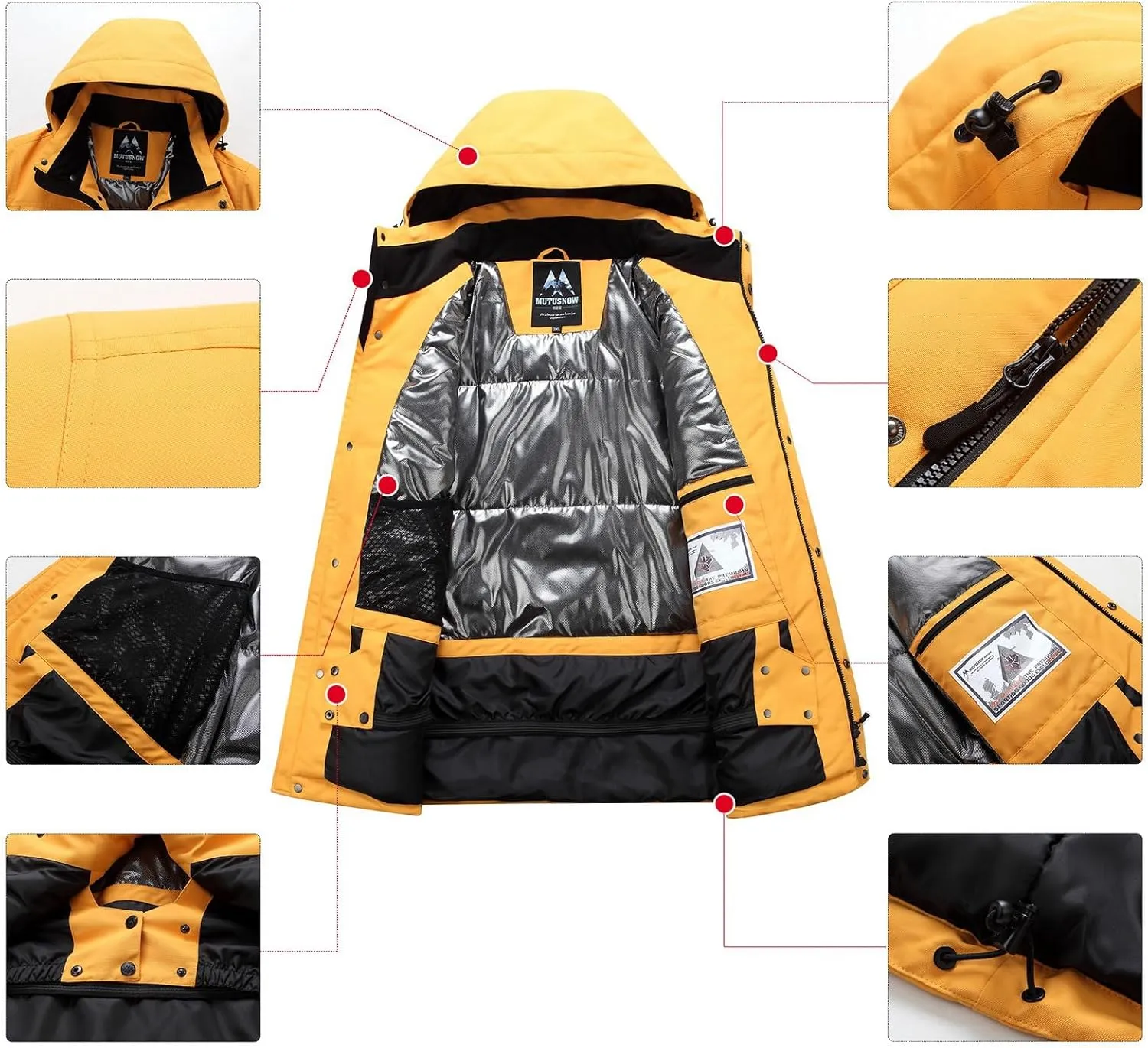 Men's Ski Jacket and Pants Set Waterproof Snowsuit Windproof Snow Suit Winter Outdoor Ski Suit