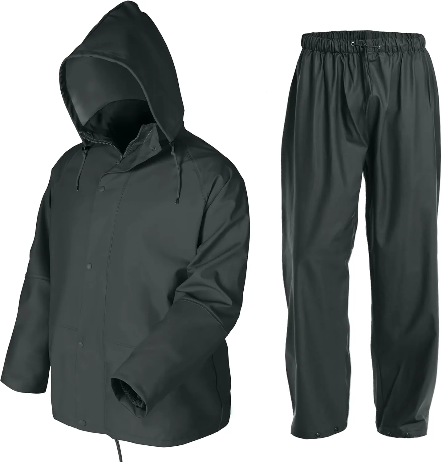 Men's Workwear Rain Suit - Hi Vis Waterproof Jacket&Pants 3-piece Set, Foul Weather Gear for Safety