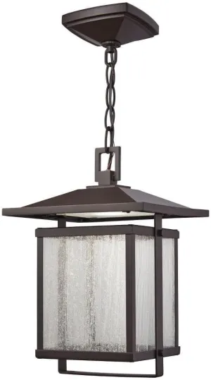 Minka Great Outdoors 8164-615B-L Hillsdale - 1 Light Chain Hung in Transitional Style - 13.25 Inches Tall by 9 Inches Wide, Dorian Bronze Finish with Clear Seeded Glass