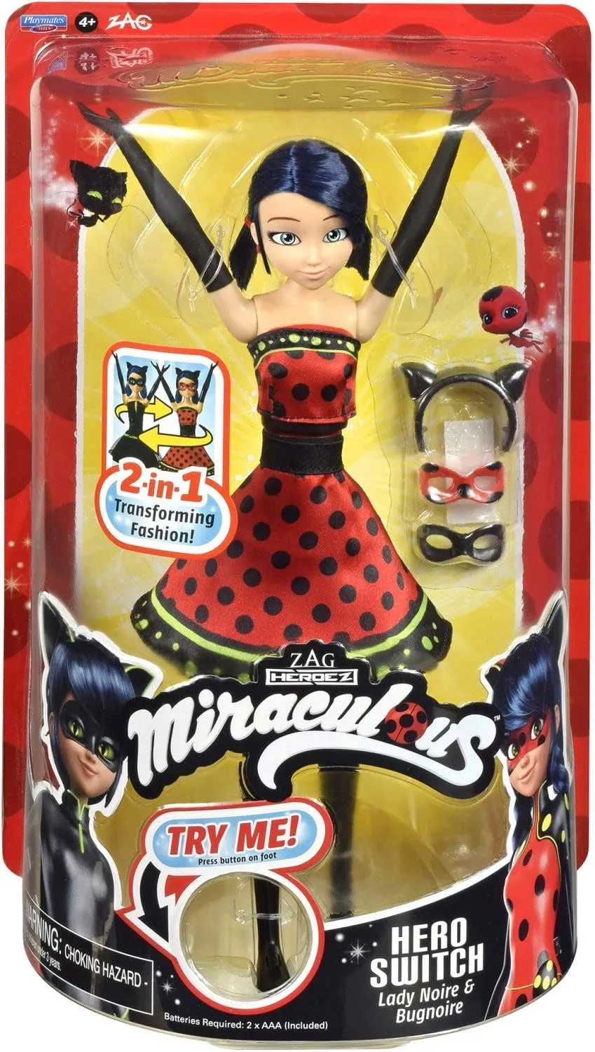 Miraculous Hero Switch Ladybug 10.5" Fashion Doll by Playmates Toys