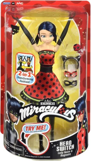 Miraculous Hero Switch Ladybug 10.5" Fashion Doll by Playmates Toys