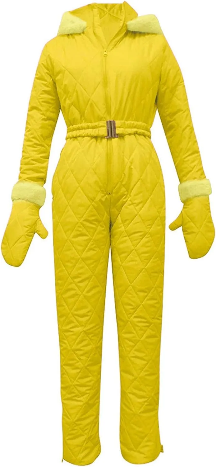 Mmoneyake Snow Suits for Women Winter Warm One Piece Ski Suits Outdoor Sports Waterproof Snowsuit Insulated Jumpsuit Outfits