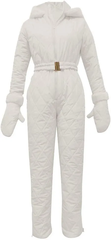 Mmoneyake Snow Suits for Women Winter Warm One Piece Ski Suits Outdoor Sports Waterproof Snowsuit Insulated Jumpsuit Outfits