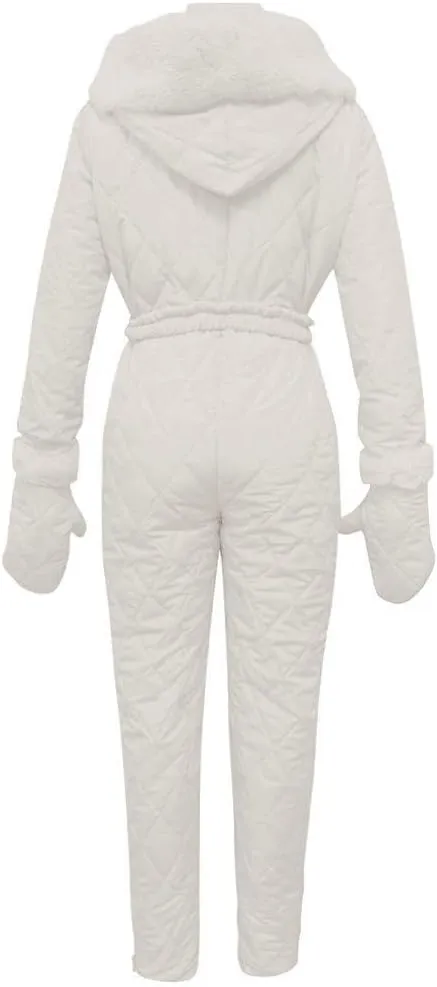Mmoneyake Snow Suits for Women Winter Warm One Piece Ski Suits Outdoor Sports Waterproof Snowsuit Insulated Jumpsuit Outfits