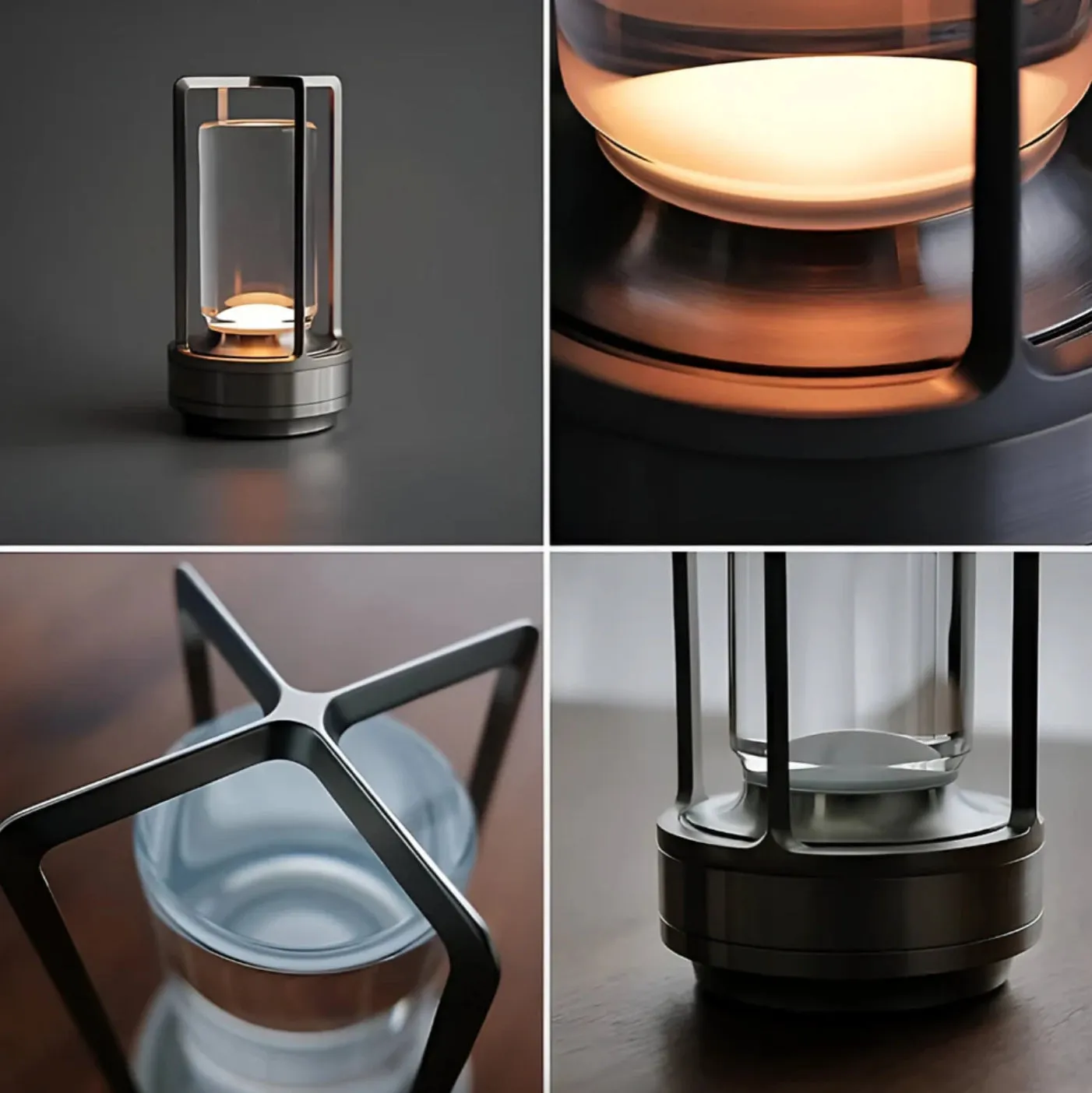 Modern LED Lantern - Portable Cordless Rechargeable Lamp