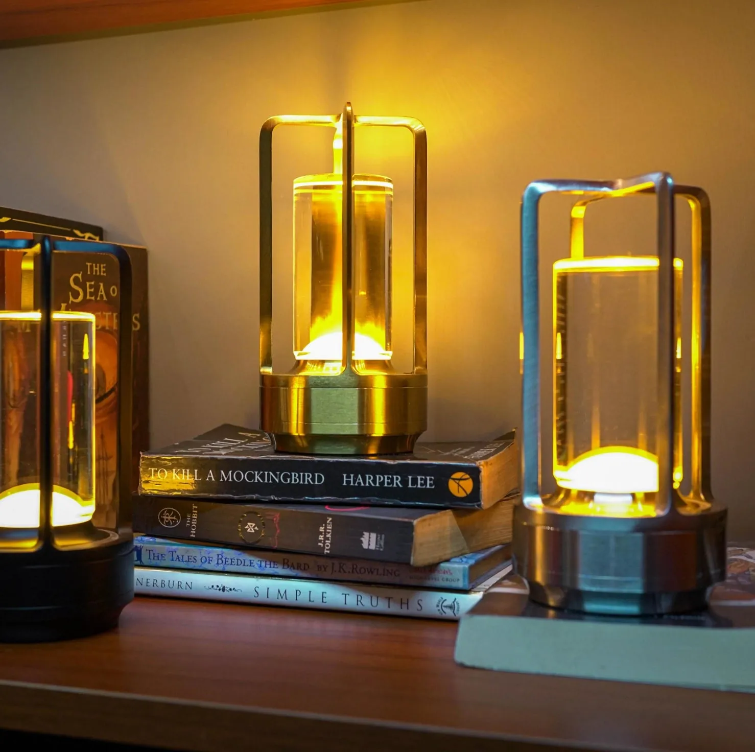 Modern LED Lantern - Portable Cordless Rechargeable Lamp