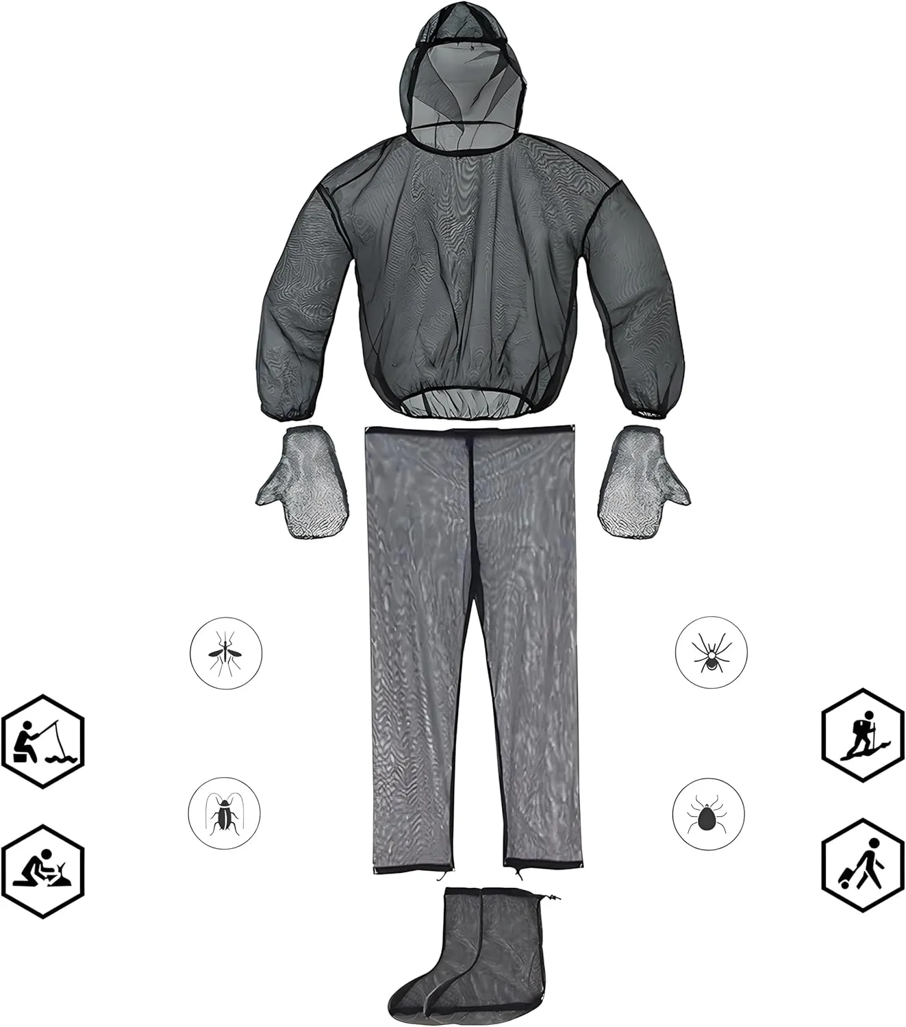 Mosquito Netting Insect Repellent Clothing Mosquito Bug Jacket Full Body Mosquito Net Suit Mosquito Shirt Proof Resistant