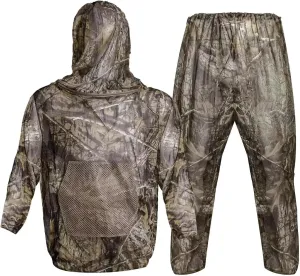 Mosquito Netting Suit Bug Net Mesh Clothing with Hood Outdoor Garden Hunting Camo Protection from Fly Insects Bugs