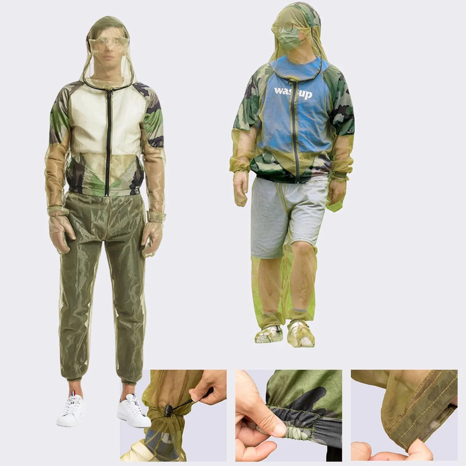 Mosquito Suit for Men & Women, Bug Net Mesh Jacket, Pants, Gloves & Shoe Covers with Carrybag for Outdoor Protection