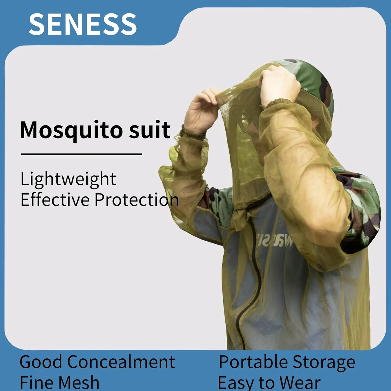 Mosquito Suit for Men & Women, Bug Net Mesh Jacket, Pants, Gloves & Shoe Covers with Carrybag for Outdoor Protection
