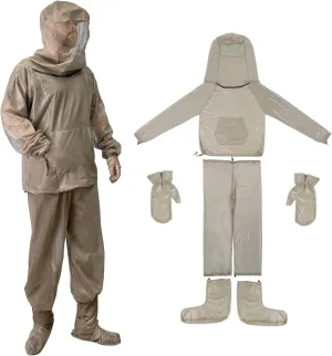 Mosquito Suit - Full Body Bug Jacket, Pants, Gloves & Socks - Outdoor Bug Protection for Gardening, Fishing, Hiking