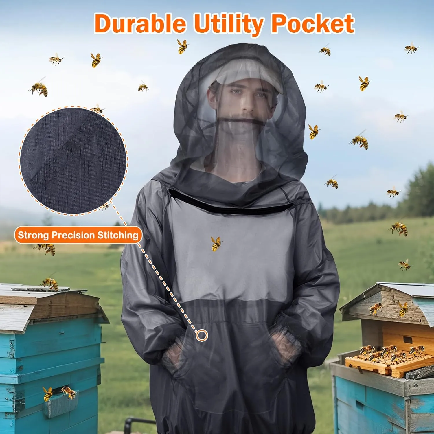 Mosquito Suit - Full Body Bug Jacket, Pants, Gloves & Socks - Outdoor Bug Protection for Gardening, Fishing, Hiking
