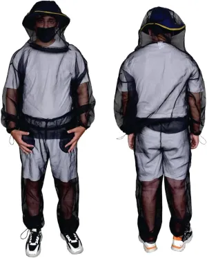 Mosquito Suit - Net Bug Mesh Pants & Jacket Hood for Outdoor Protection from Bugs, Flies, Gnats