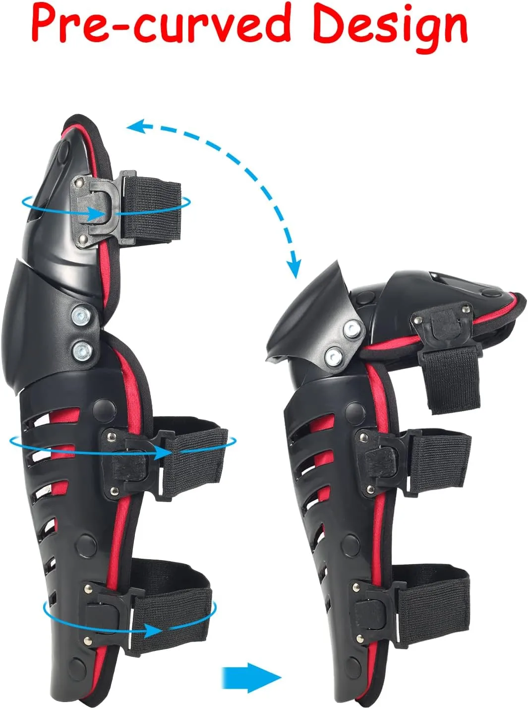 Motorcycle Knee Shin Guards, Long Leg Protection Crash Proof Motorcycle Knee Protection Bendable Adjustable MTB Knee Pads for Men Motocross Gear