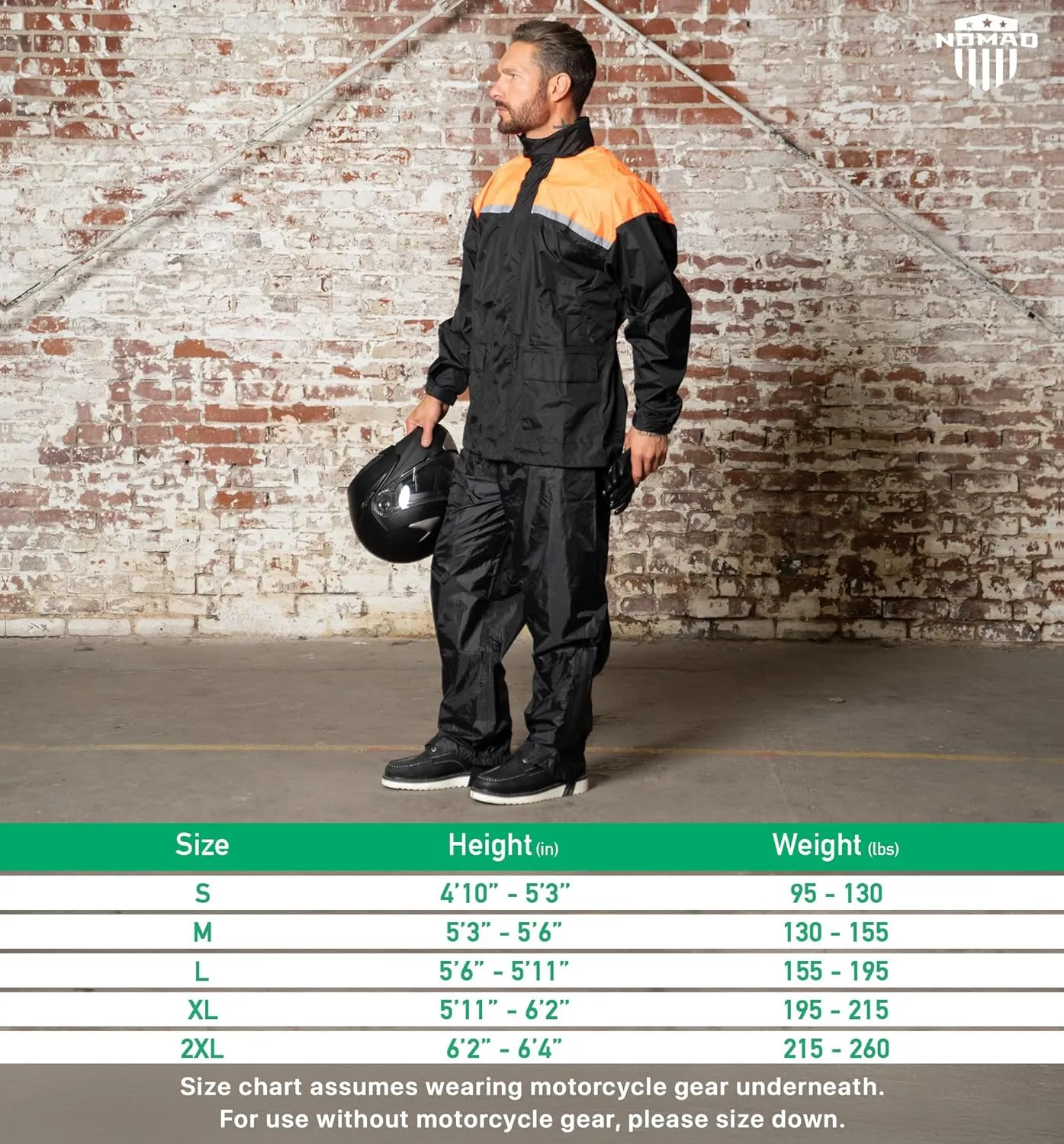 Motorcycle Rain Suit for Men & Women 2 Piece Waterproof Rain Jacket & Pants Gear, Lightweight Reflective Raincoat with Hoodie