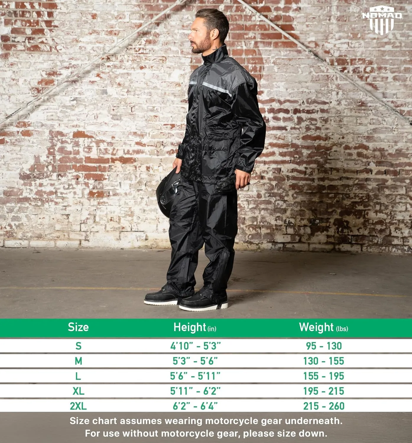 Motorcycle Rain Suit for Men & Women 2 Piece Waterproof Rain Jacket & Pants Gear, Lightweight Reflective Raincoat with Hoodie
