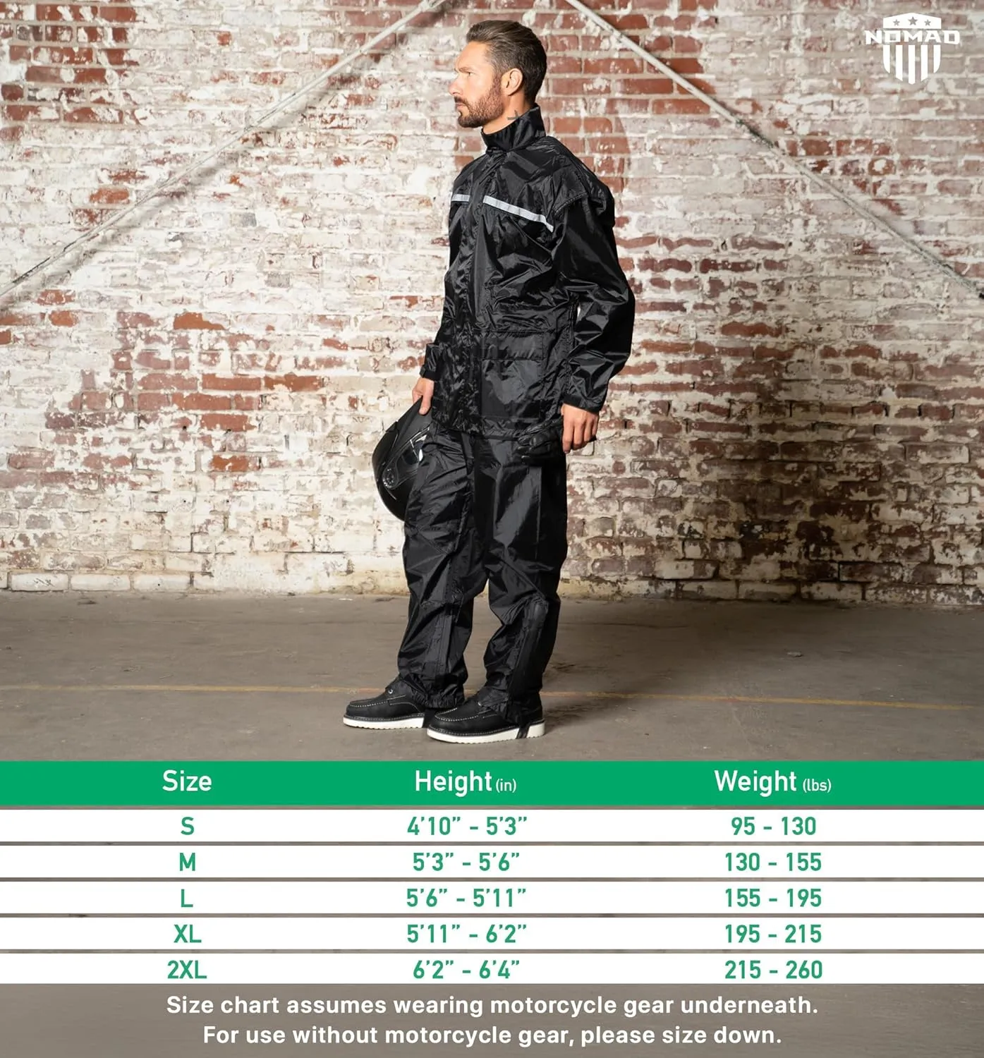 Motorcycle Rain Suit for Men & Women 2 Piece Waterproof Rain Jacket & Pants Gear, Lightweight Reflective Raincoat with Hoodie