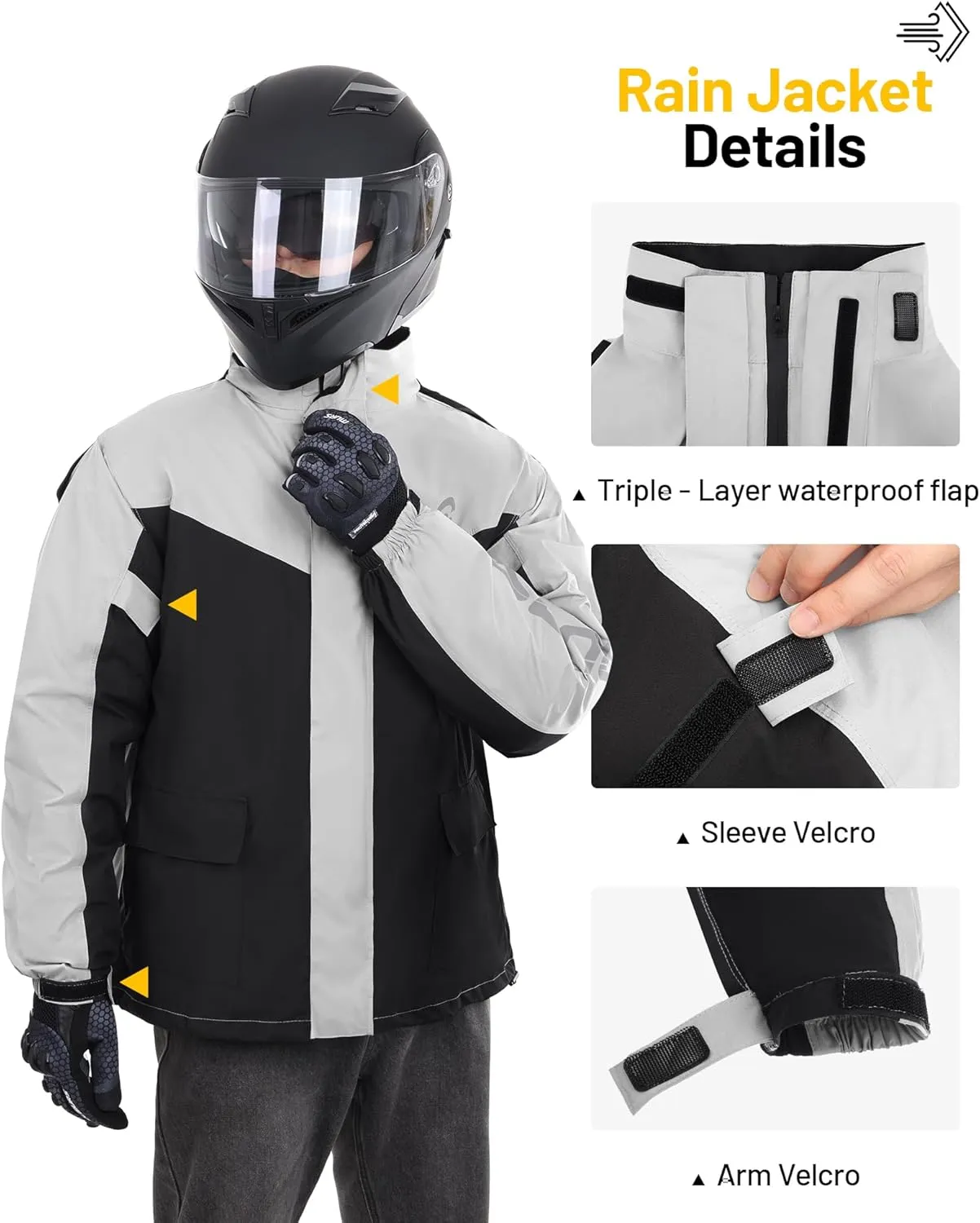 Motorcycle Rain Suit for Men & Women Waterproof Jacket & Pants, Motorcycle Fishing Riding Working Bike Hunting Camping