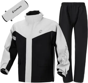 Motorcycle Rain Suit for Men & Women Waterproof Jacket & Pants, Motorcycle Fishing Riding Working Bike Hunting Camping