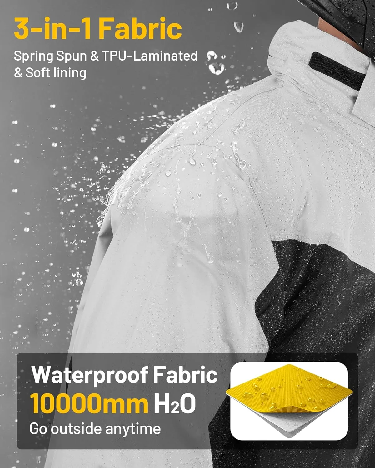Motorcycle Rain Suit for Men & Women Waterproof Jacket & Pants, Motorcycle Fishing Riding Working Bike Hunting Camping