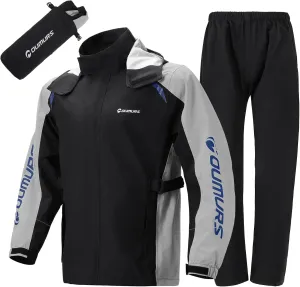 Motorcycle Rain Suit For Men & Women Waterproof Motorcycle Rain Gear Fishing Riding Golf Working Bike Hunting Camping Rain Coat, Lightweight Nylon Reflective Rain Jacket Rain Pants