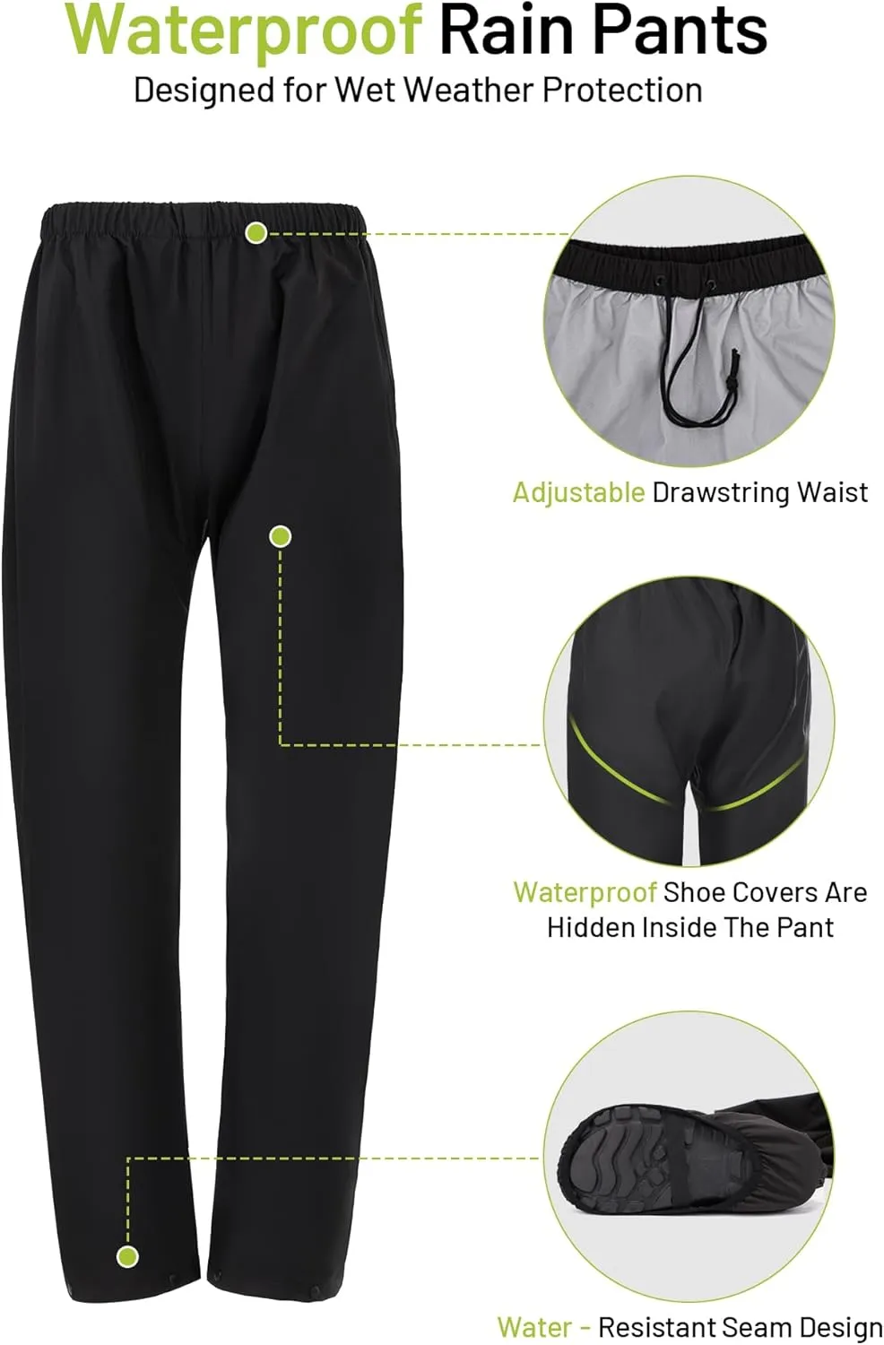 Motorcycle Rain Suit For Men & Women Waterproof Motorcycle Rain Gear Fishing Riding Golf Working Bike Hunting Camping Rain Coat, Lightweight Nylon Reflective Rain Jacket Rain Pants