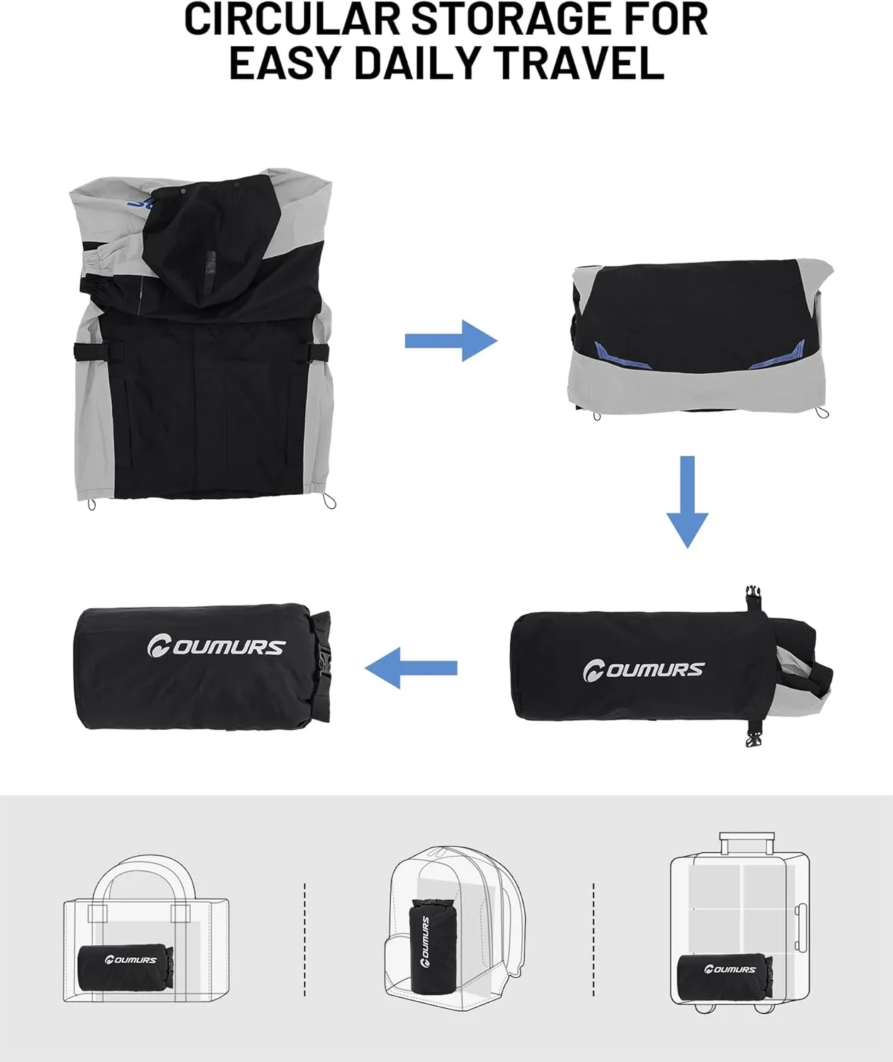 Motorcycle Rain Suit For Men & Women Waterproof Motorcycle Rain Gear Fishing Riding Golf Working Bike Hunting Camping Rain Coat, Lightweight Nylon Reflective Rain Jacket Rain Pants