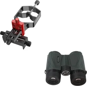 MOVE SHOOT MOVE 3-Axis High-Precision Metal Universal Digiscoping Adapter with 5x25 15.8° Ultra Wide Angle Binoculars for Sports