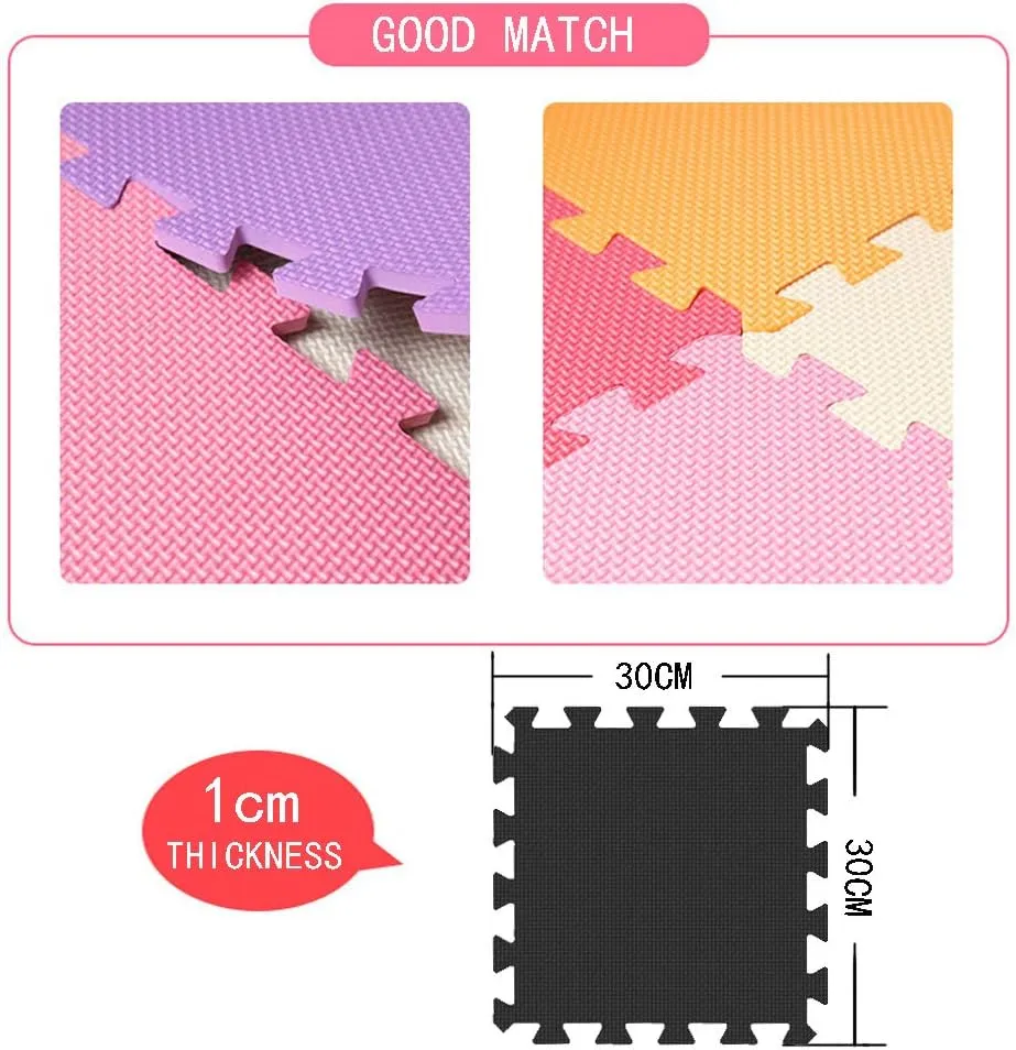 MQIAOHAM® 18 Pieces Puzzle Play Mats, Soft Baby Play Mat, Kids Interlocking Foam Floor Tiles, Toddlers Carpet Playmats G301018-101104112