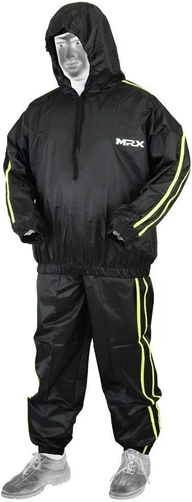 MRX Heavy Duty Sweat Suit for Men & Women Workout Training & Exercise Waterproof Sauna Suit Weight Loss Track Suits Sets