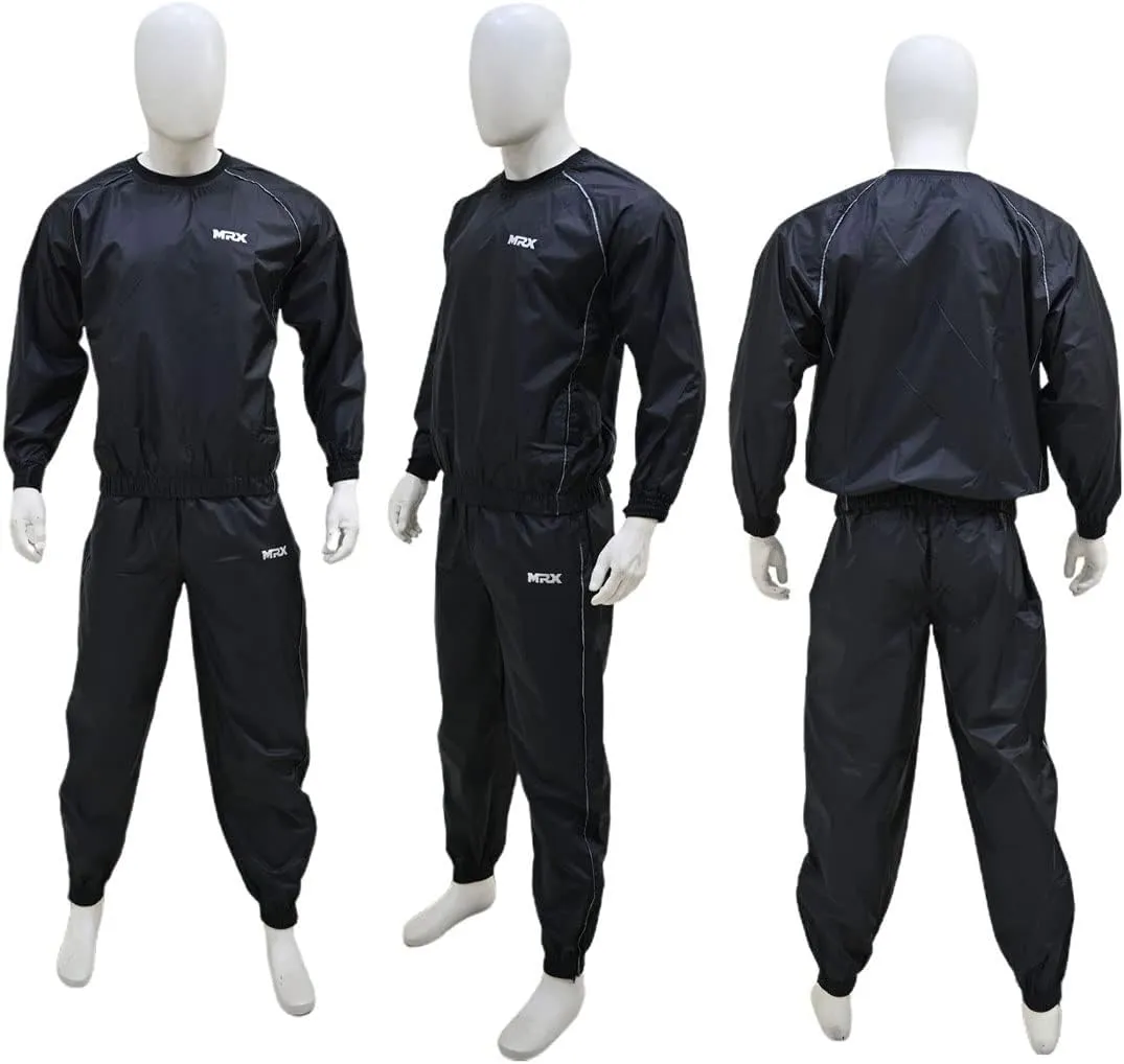 MRX Heavy Duty Sweat Suit for Men & Women Workout Training & Exercise Waterproof Sauna Suit Weight Loss Track Suits Sets