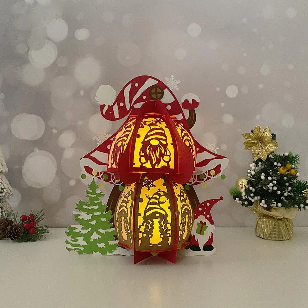 Mushroom Xmas - 3D Christmas Lantern File - Cricut File 3 - LightBoxGoodMan