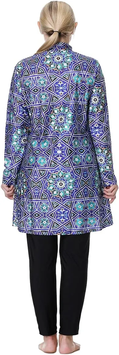 Muslim Swimsuit for Women Plus Size Burkini Modest Islamic Swimwear Full Cover Hijab Top Pants Fat Bathing Suit