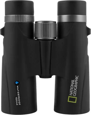 National Geographic Waterproof 10x42 Fully Coated Roof Prism Adult Binoculars with Harness for Bird Watching Hunting Hiking Outdoor Activities Travel and Sports