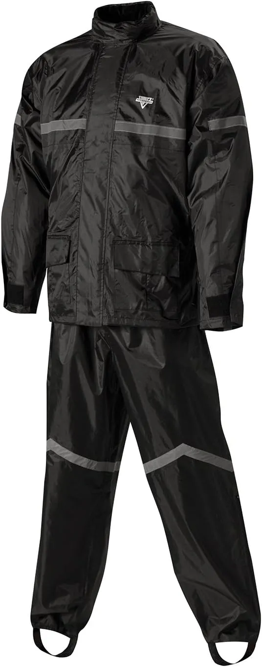 Nelson-Rigg Stormrider 2-Piece Rain Suit (Black/Black, Large)