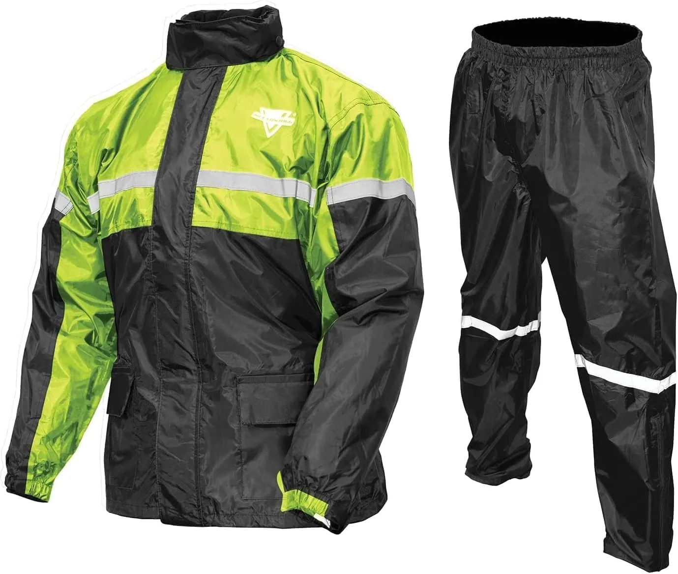 Nelson Rigg Stormrider Rain Suit; 100% Waterproof, Pants and Jacket Included with Reflective Striping (Hi-Vis Yellow/Black, 3X-Large)