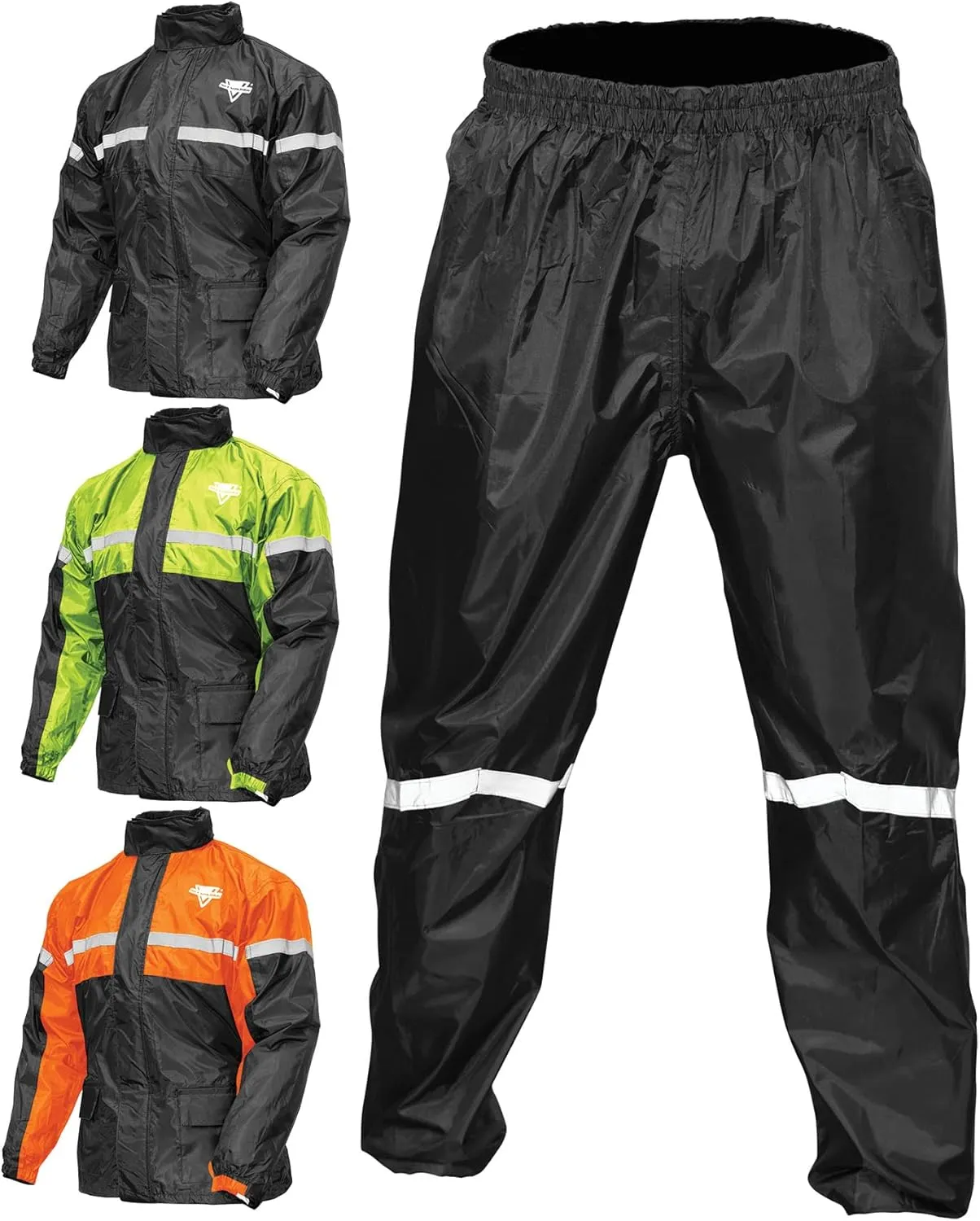 Nelson Rigg Stormrider Rain Suit; 100% Waterproof, Pants and Jacket Included with Reflective Striping (Hi-Vis Yellow/Black, 3X-Large)