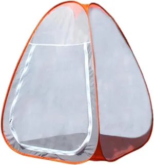 New Buddhist Meditation Tent Single Net Tent Temples Sit in Free Standing Shelter Cabana Quick Folding Outdoor Camping Tent-Orange