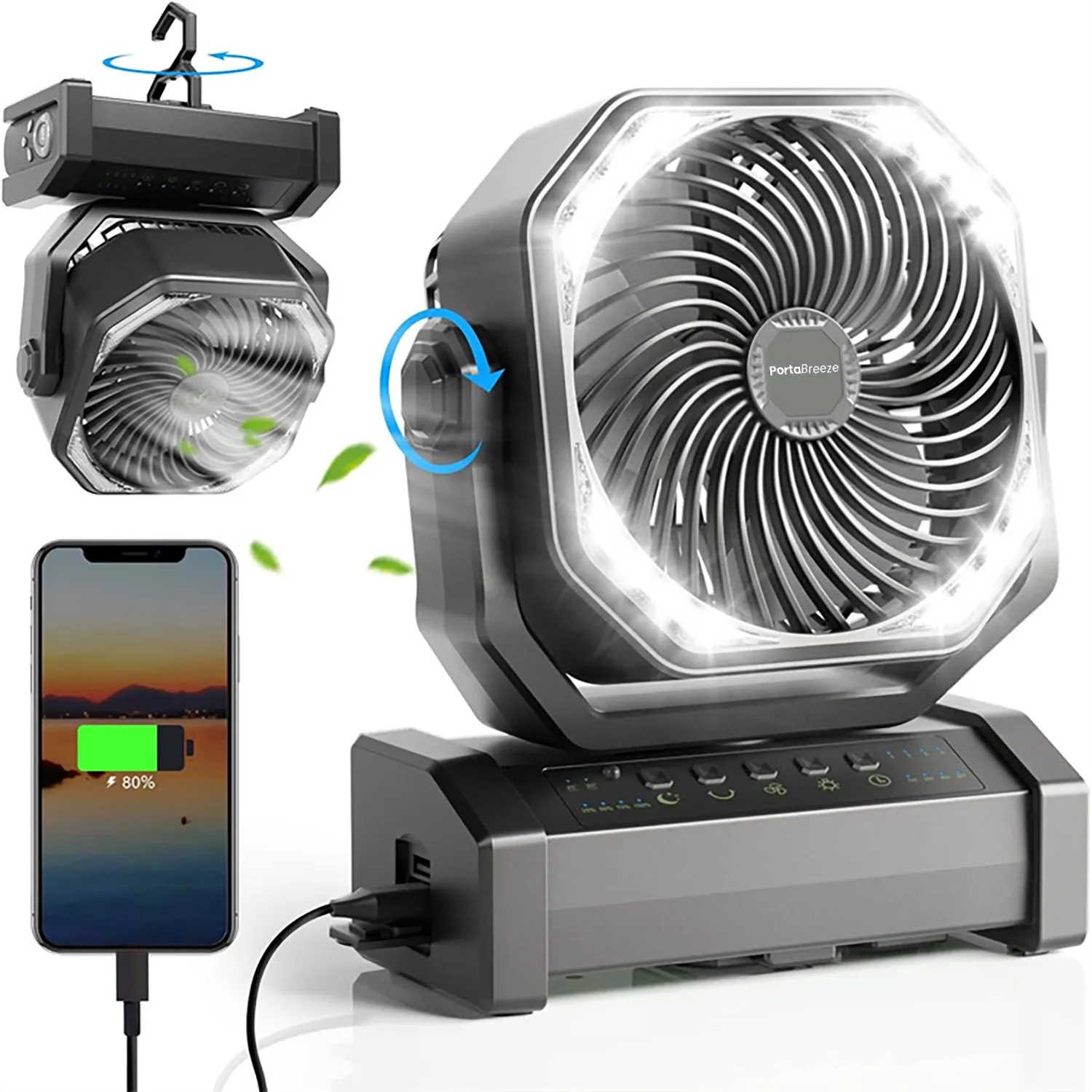 NEW!  PortaBreeze D12 Rechargeable Camping Fan