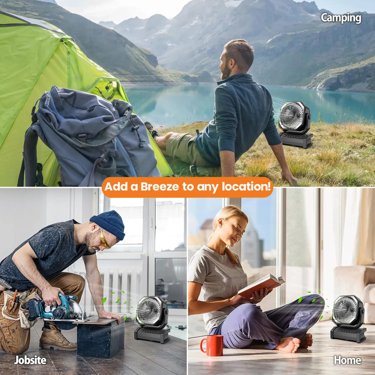 NEW!  PortaBreeze D12 Rechargeable Camping Fan